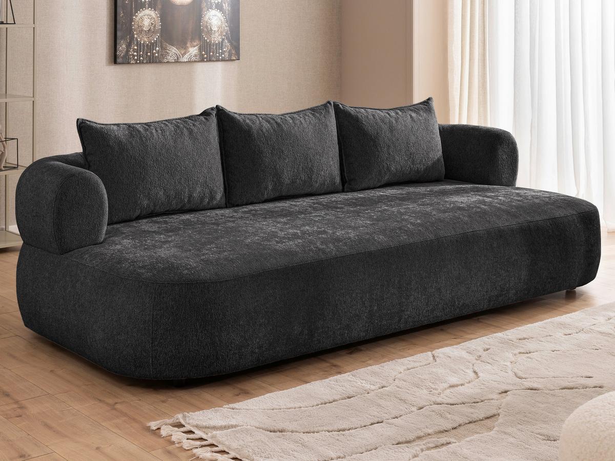 Bigsofa Ferro Schwarz B: 240 Cm - Schwarz, Design, Textil (240/76/122cm) - Livetastic
