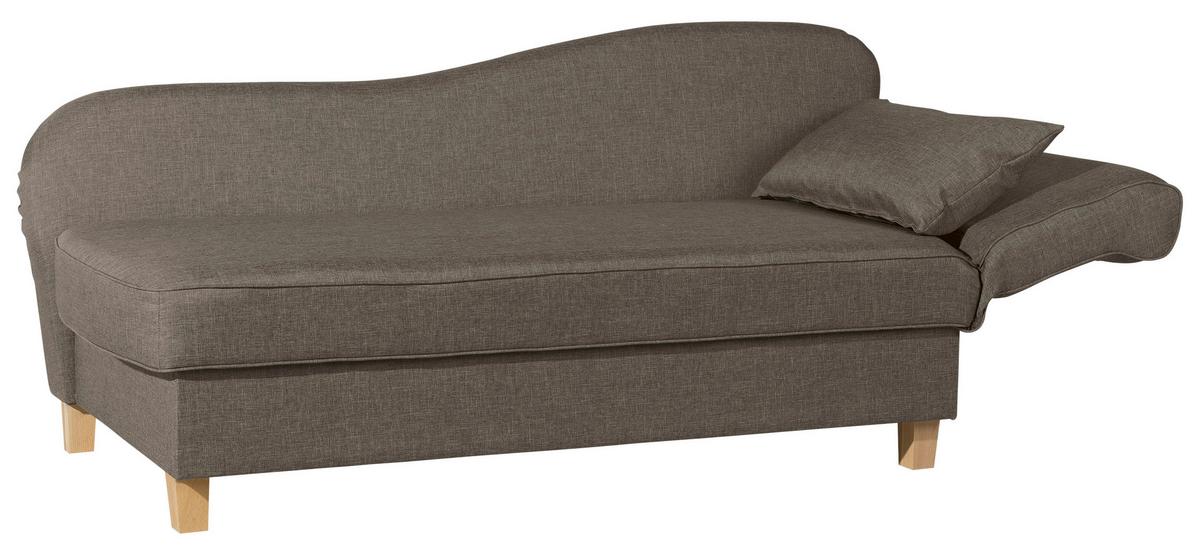 Recamiere Selma Sahara Rechts mit Bettkasten+schlaffunktion - Hellbraun/Buchefarben, Design, Textil (190/82/88cm) - Max Winzer