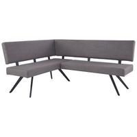 Eckbank Andros Hellgrau, S: 150x190 cm - Hellgrau/Schwarz, KONVENTIONELL, Textil/Metall (150/190cm) - MID.YOU