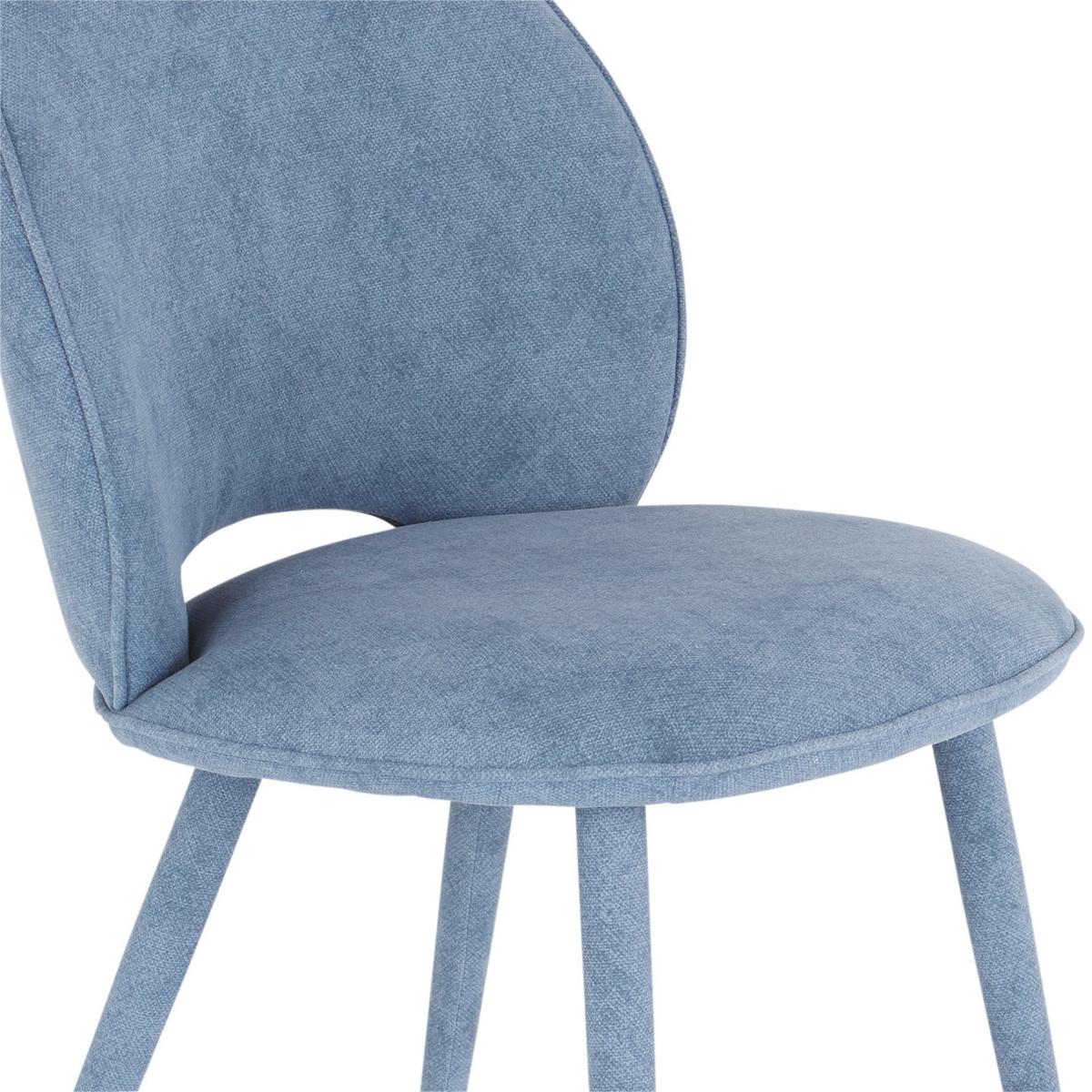 Esszimmerstuhl Lavik Hellblau Echtholz Beine, Gepolstert - Hellblau, MODERN, Holz/Textil (50/87/58,5cm) - Livetastic