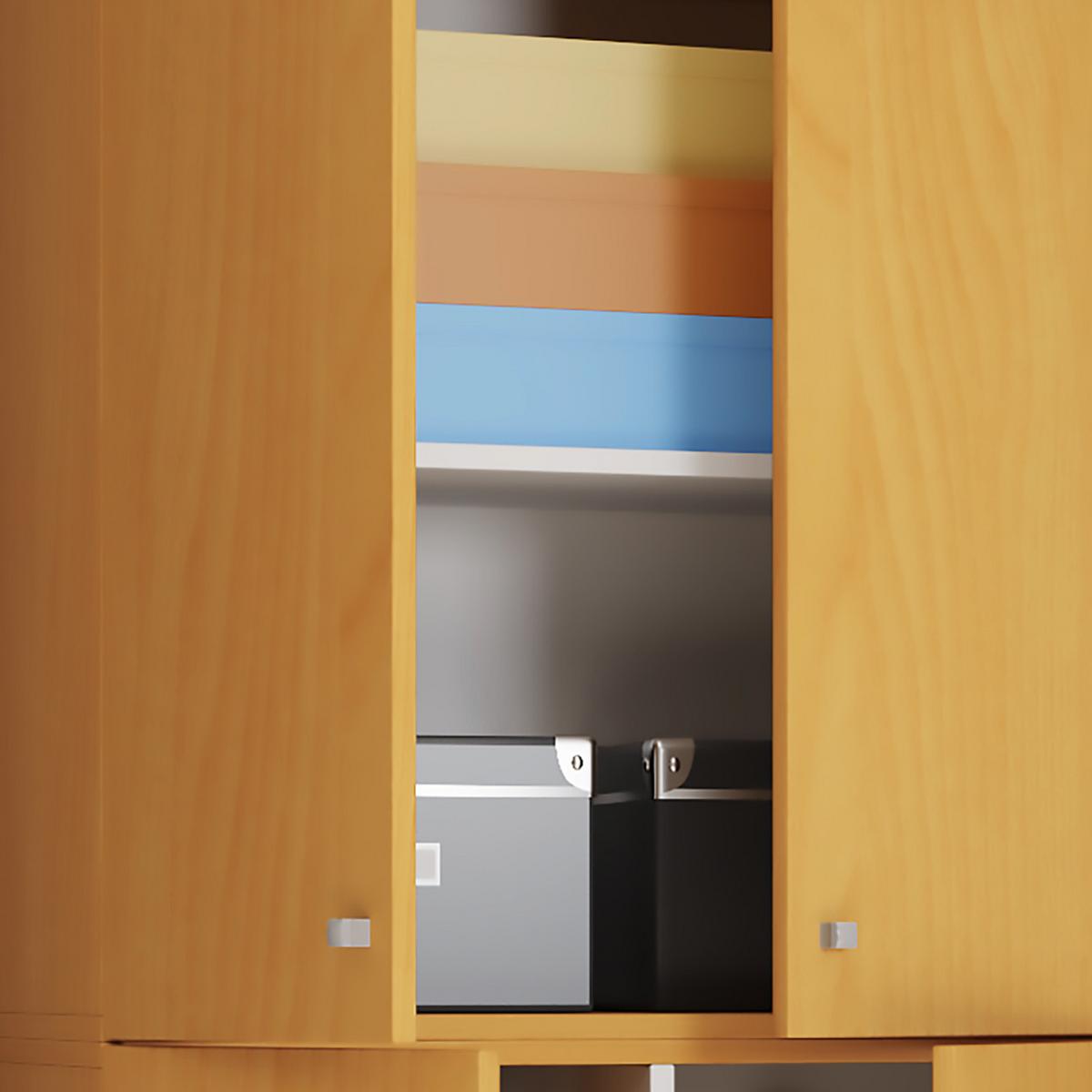 Mehrzweckschrank Lona XXL Buche Dekor BxH: 70x223 cm - Buchefarben/Schwarz, MODERN, Holzwerkstoff (70/223/39cm) - MID.YOU