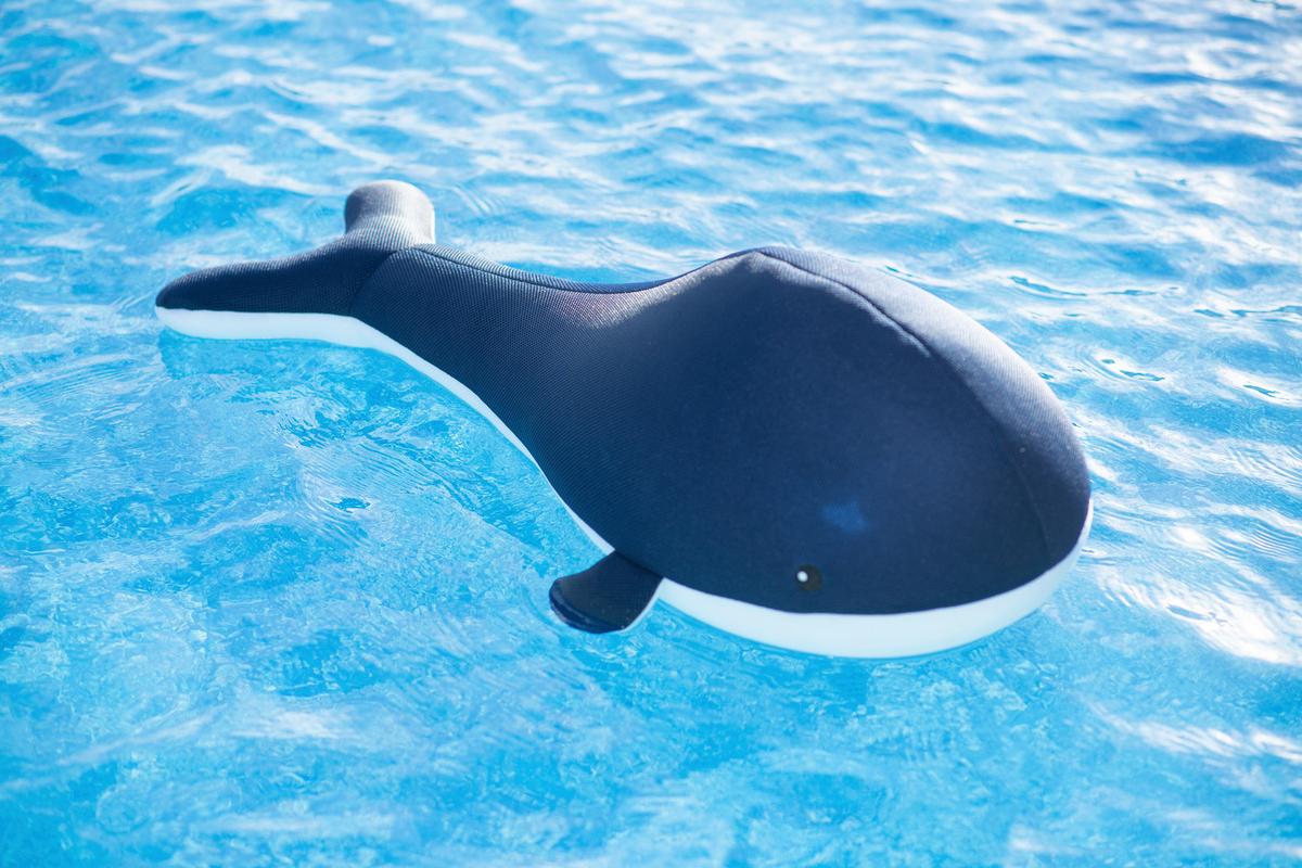 Schwimmtier Wal Blau, L/B/H: 50x104x30cm - Blau, KONVENTIONELL, Textil (50/104/30cm)