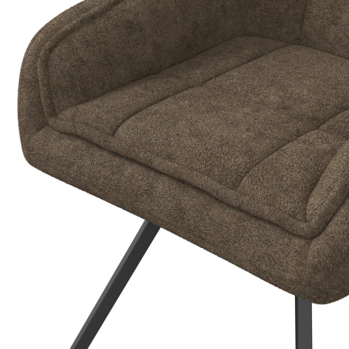 ŽIDLE S PODRUČKAMI BILLY - černá/hnědá, Moderní, kov/dřevo (64/87/64cm) - Bessagi Home