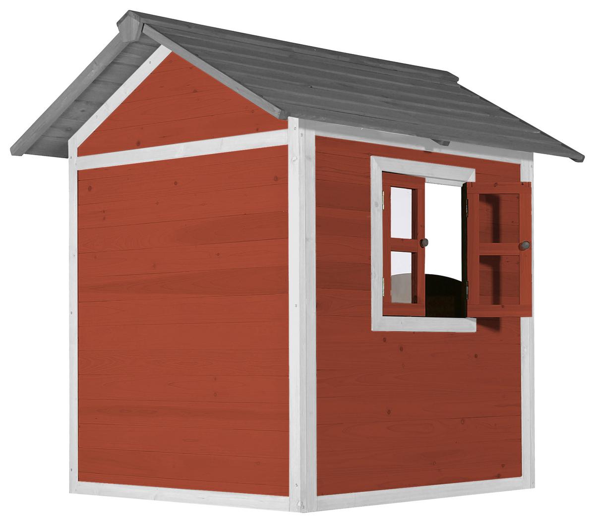 Spielhaus C050.001.05 - Rot/Weiß, KONVENTIONELL, Holz (111/133/135cm) - Ambia Garden