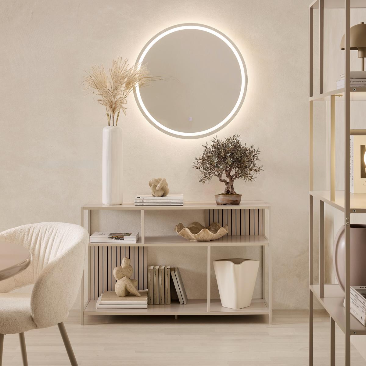 REGÁL MODANO -EXKLUSIV- - kašmírová, Modern, kov/kompozitné drevo (115/70/35cm) - Mömax