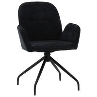 Armlehnstuhl Fria Giga Webstoff dunkelgrau, B: 59cm - Dunkelgrau/Schwarz, KONVENTIONELL, Textil/Metall (59/86/62cm)