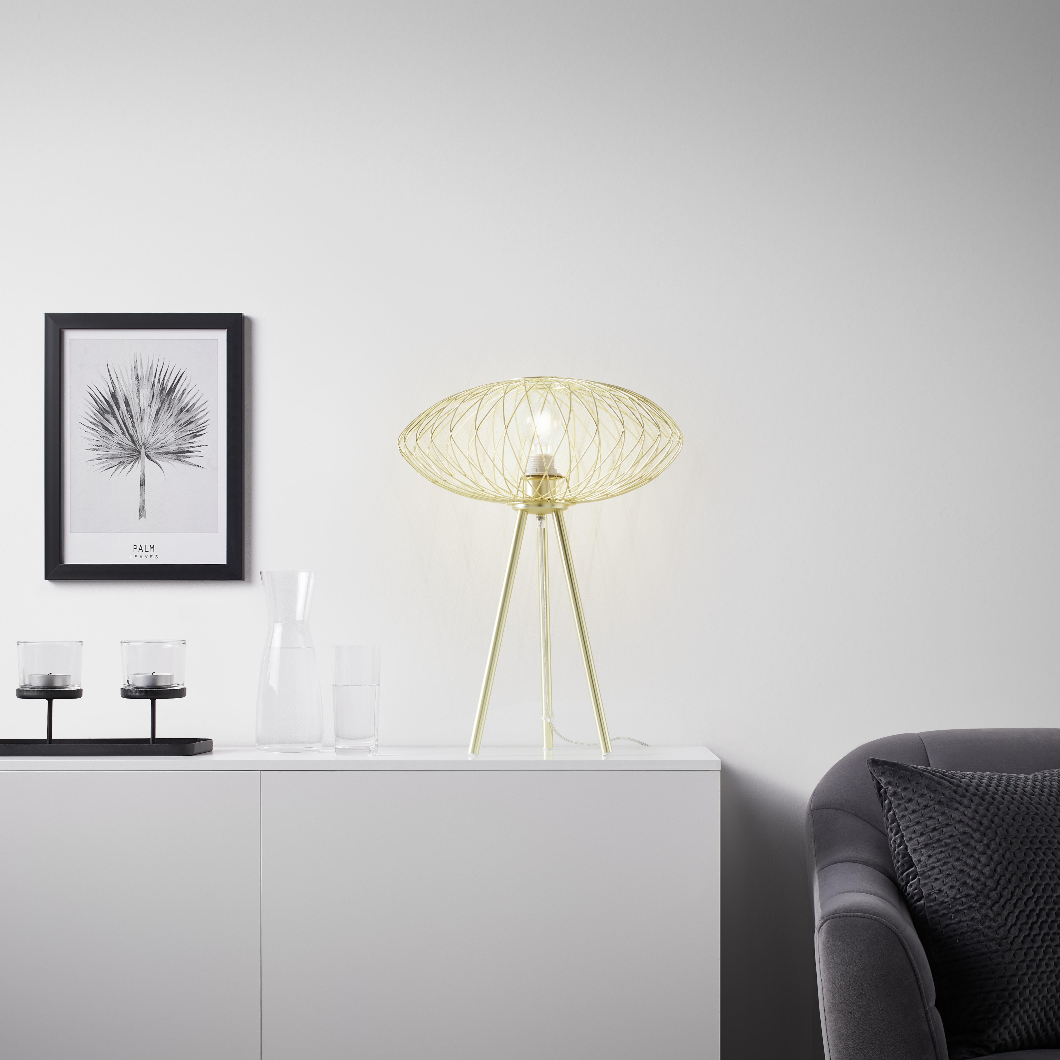 Stolová Lampa Tiziana Zlatá - zlatá, Moderný, kov (40/53cm) - Bessagi Home