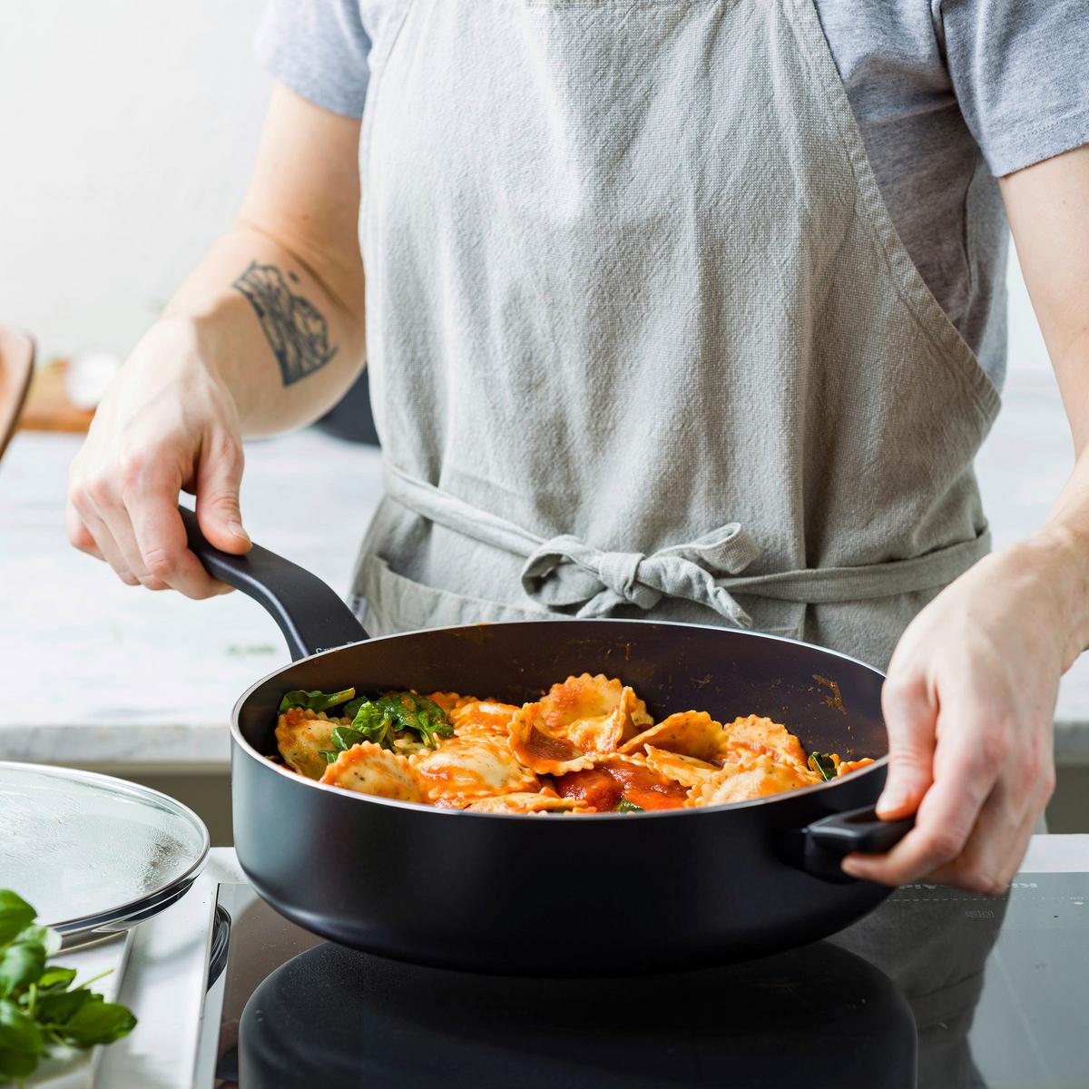 Schmorrpfanne Essence Schwarz D: 28 Cm - Schwarz, Basics, Glas/Metall (28cm) - GreenPan