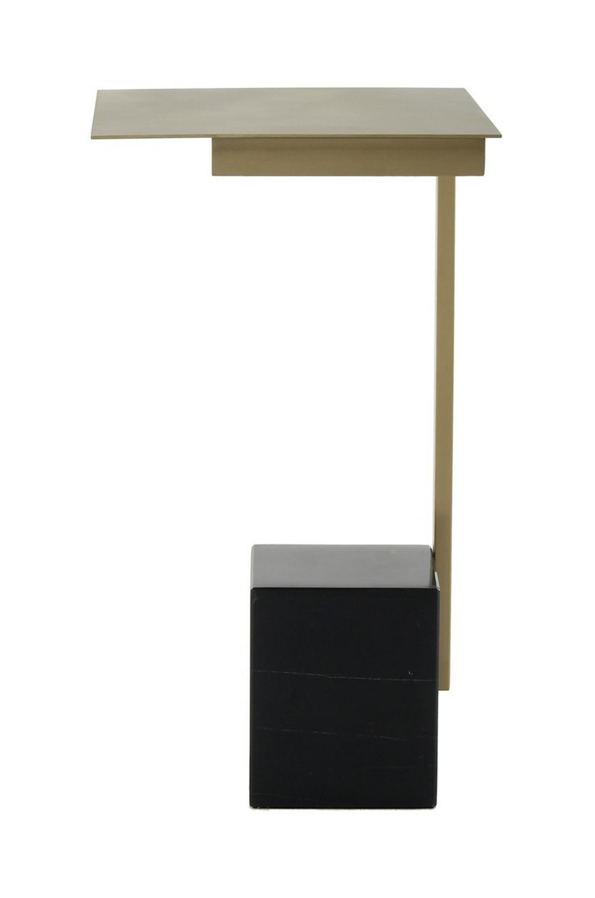 Beistelltisch Oscar Weiß, Goldfarben B: 46cm - Goldfarben/Weiß, Design, Glas/Stein (46/54/46cm) - Kayoom