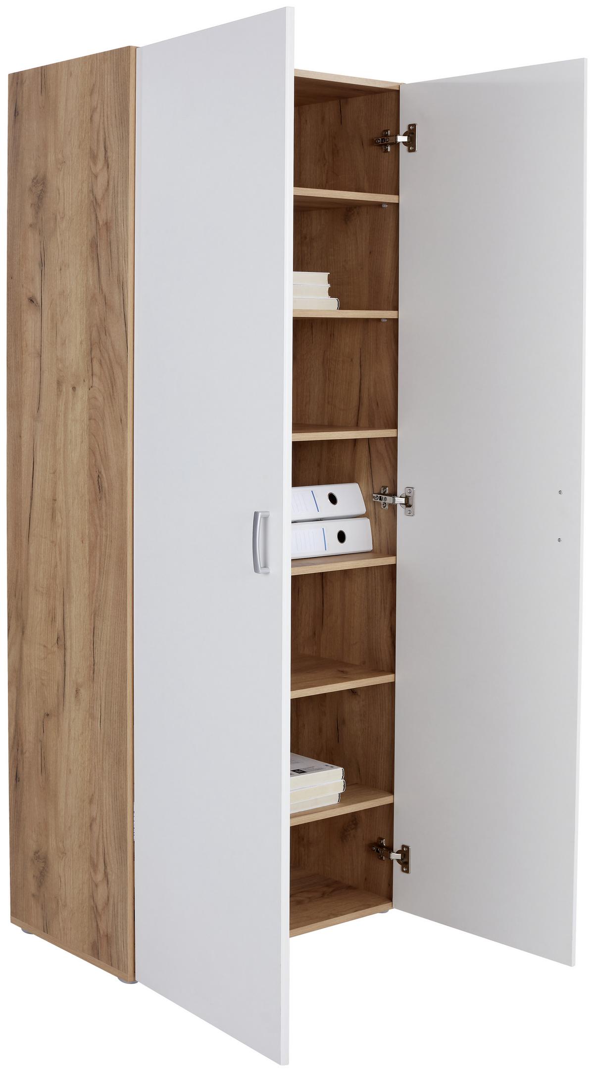 SKŘÍŇ NA ŠANONY TIO - bílá/barvy dubu, Konvenční, kompozitní dřevo (80/183/37,5cm)