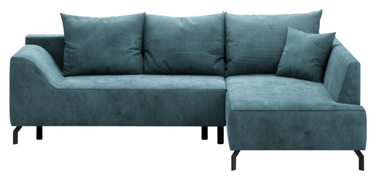 Eckschlafsofa Asolo Mintgrün S: 273x167 cm - Schwarz/Mintgrün, Design, Textil (273/167cm) - MID.YOU