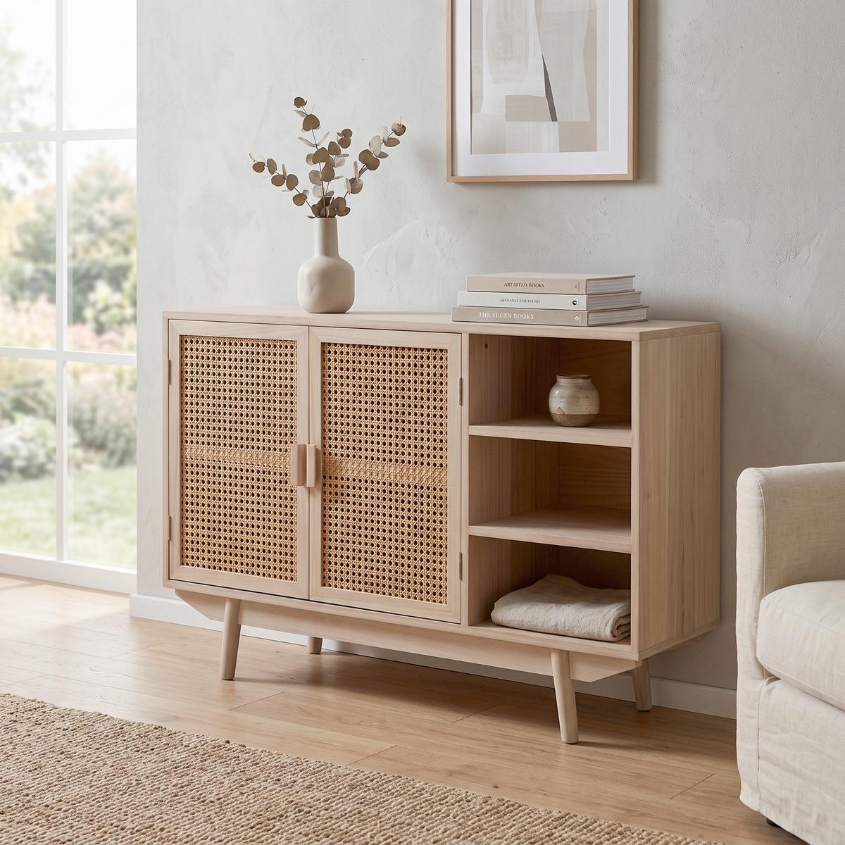 Komoda, š: 100 cm, drevo - prírodná farba, Design, drevo/kompozitné drevo (100/65/36cm) - Livetastic