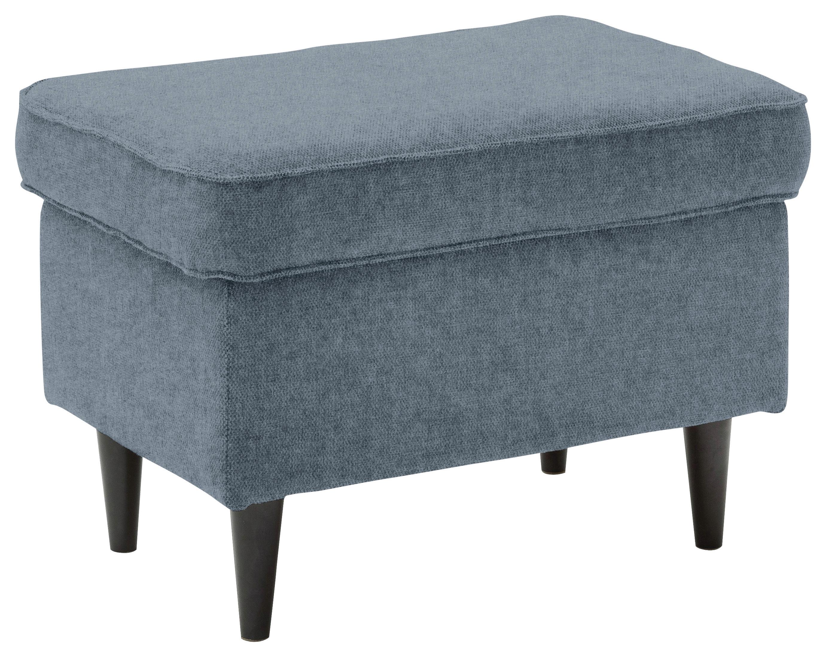 Hocker Oskar Blau B: 63 cm - Blau/Schwarz, Basics, Textil (63/43/42cm) - MID.YOU