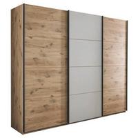 Schwebetürenschrank B: 270 Cm Preda Grau/eiche Dekor - Eichefarben/Grau, Basics, Holzwerkstoff (270/226/60cm) - MID.YOU