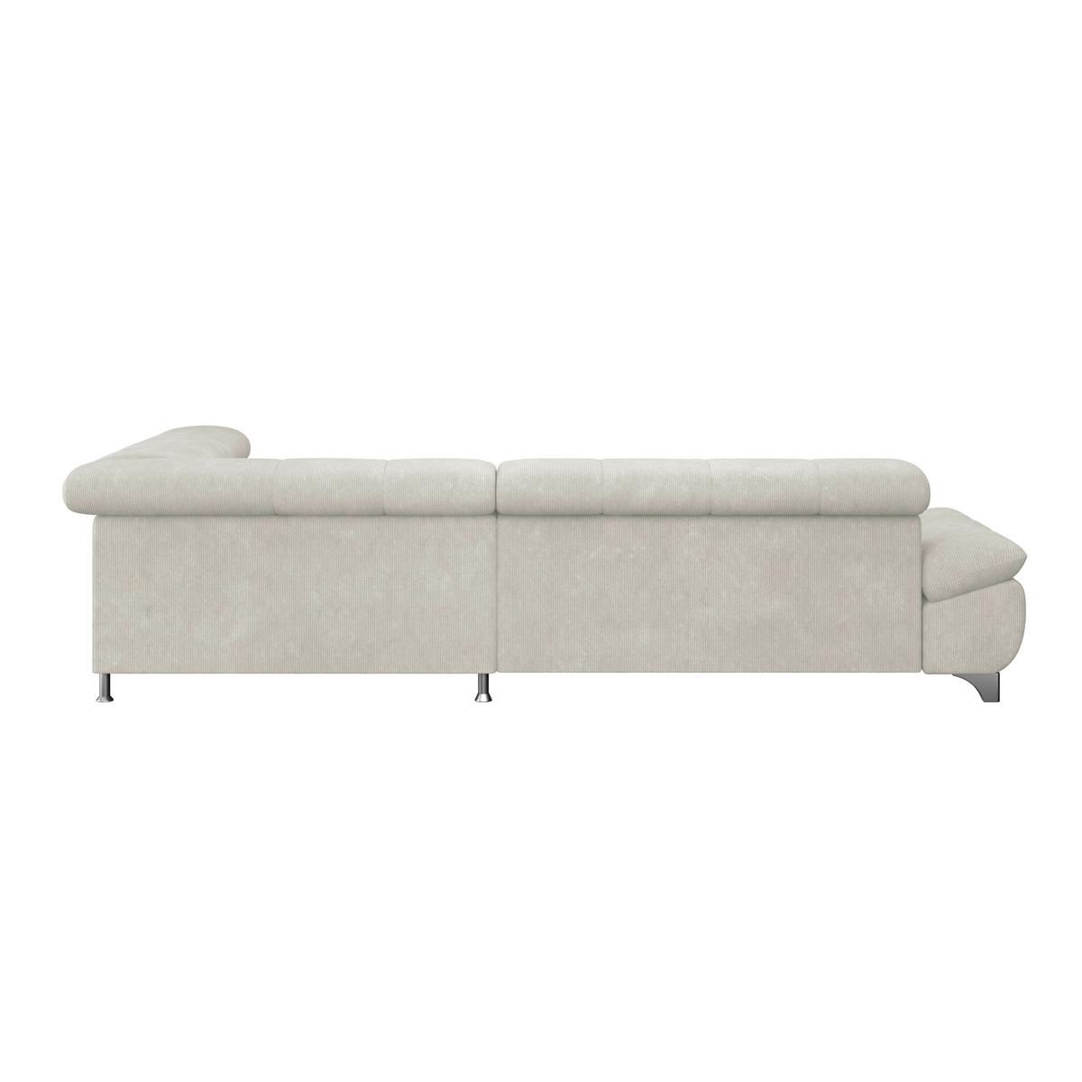Ecksofa Gemini Elfenbeinfrabig, B: 312cm - Chromfarben/Creme, KONVENTIONELL, Textil (312/234cm)