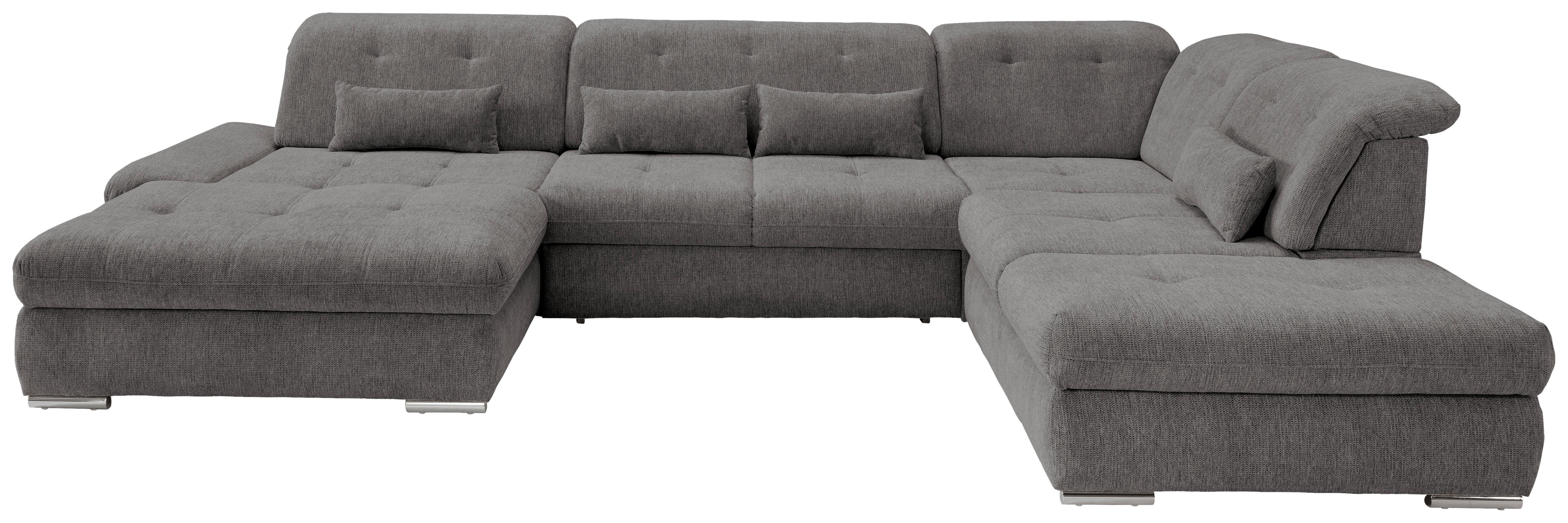 Wohnlandschaft Dalida mit Schlaffunktion Braun/Grau