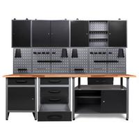 Werkbank-set Entdecker 3s B: 240 Cm Anthrazit/grau - Anthrazit/Grau, Basics, Holz/Metall (240/205/60cm)