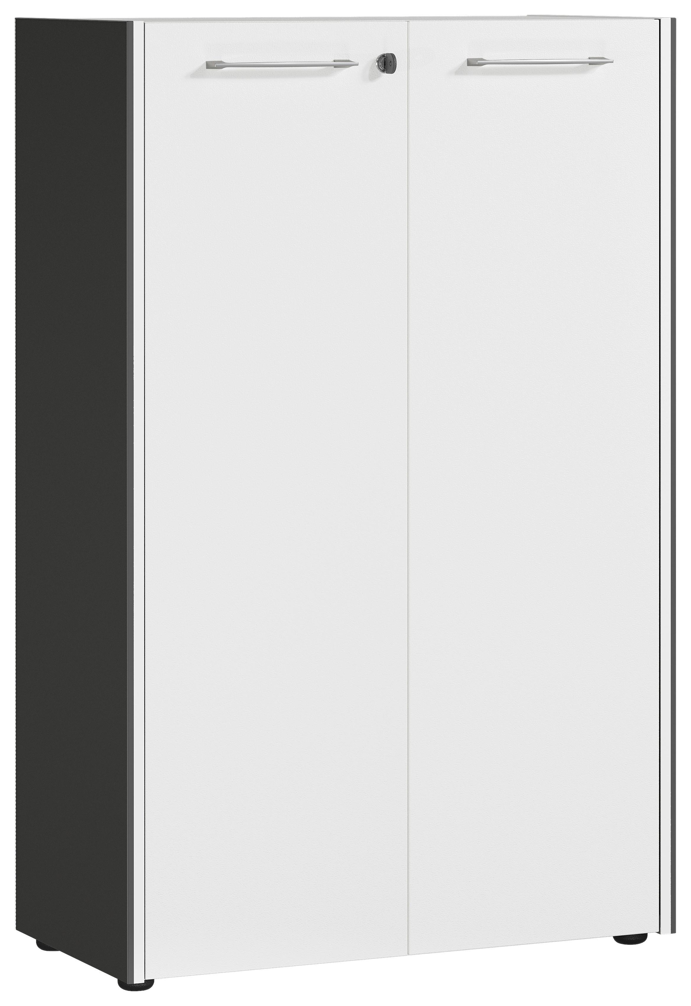 Aktenregal Gw-Pasadena Graphit Dekor B: 75 cm - Graphitfarben/Weiß, MODERN, Holzwerkstoff (75/120/40cm) - Germania