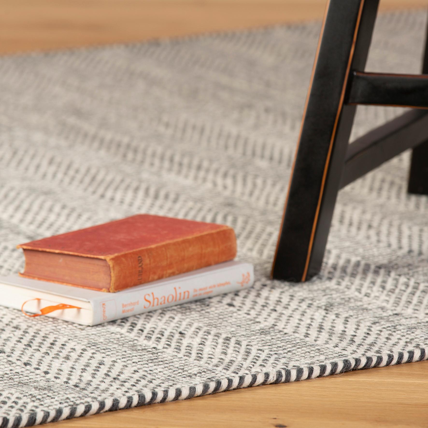 Flachwebteppich My Jaipur - Silberfarben, Natur, Textil (160/230cm) - Obsession