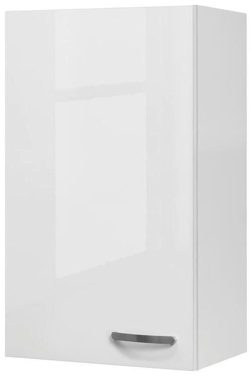Küchenoberschrank Alba B: 50 cm Weiß 1 Drehtür - Weiß Hochglanz/Weiß, MODERN, Holzwerkstoff (50/89/32cm)