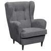 Ohrensessel Oskar Webstoff Anthrazit - Anthrazit/Schwarz, Basics, Holzwerkstoff/Textil (78/102/98cm) - MID.YOU
