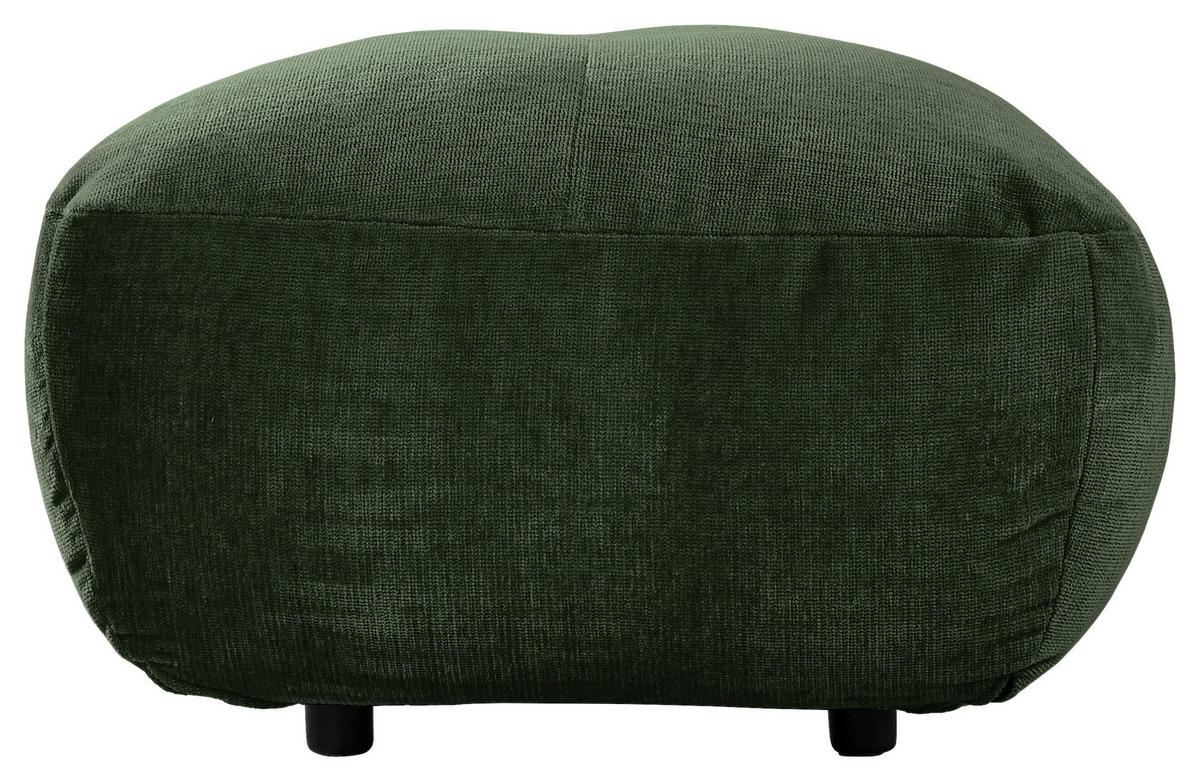 Hocker Fluffy, Dunkelgrün B: 112 Cm - Dunkelgrün/Schwarz, MODERN, Textil (112/46/65cm) - Trendmanufaktur