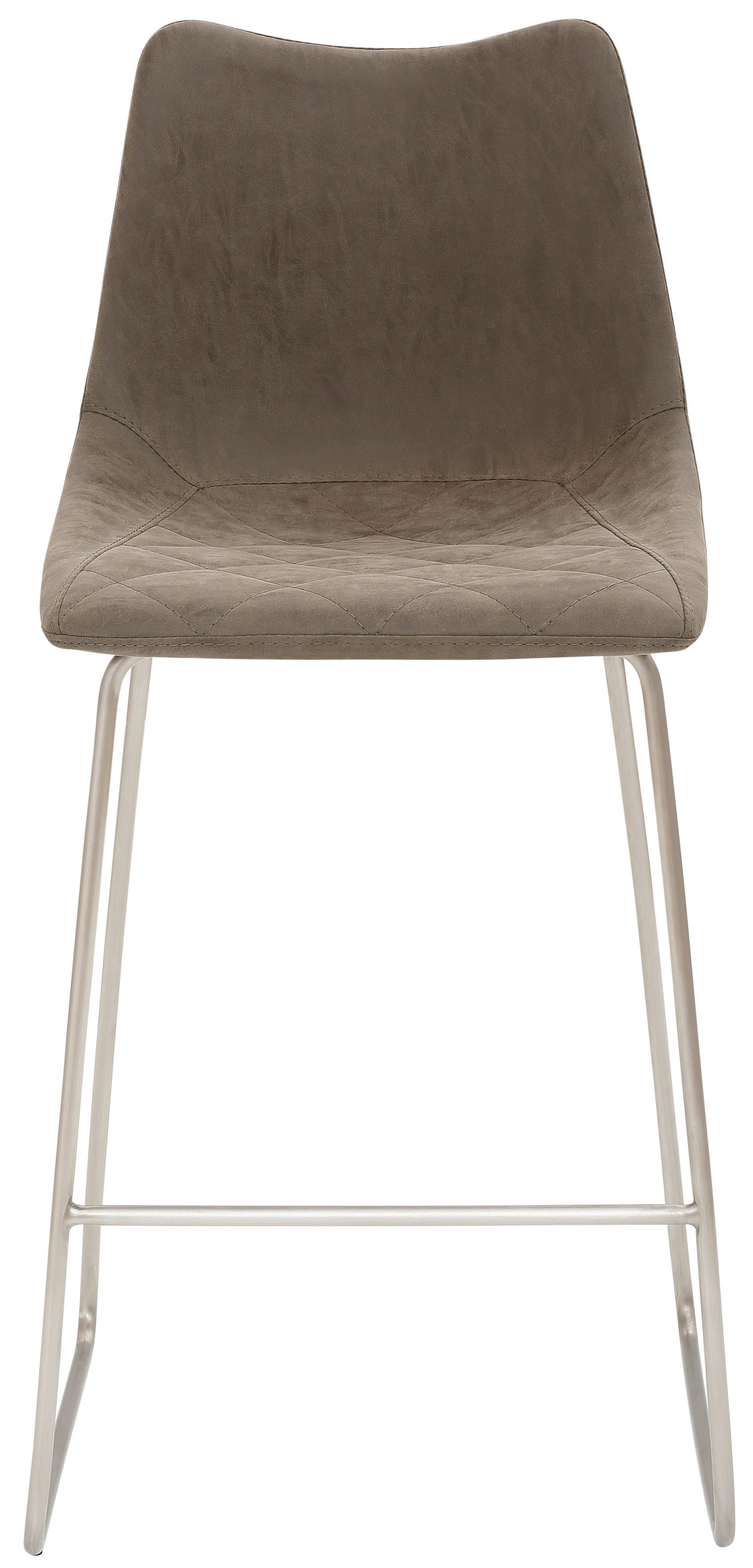 Tresenstuhl My Solo - Edelstahlfarben/Schlammfarben, KONVENTIONELL, Textil/Metall (49/99/51cm) - Livetastic