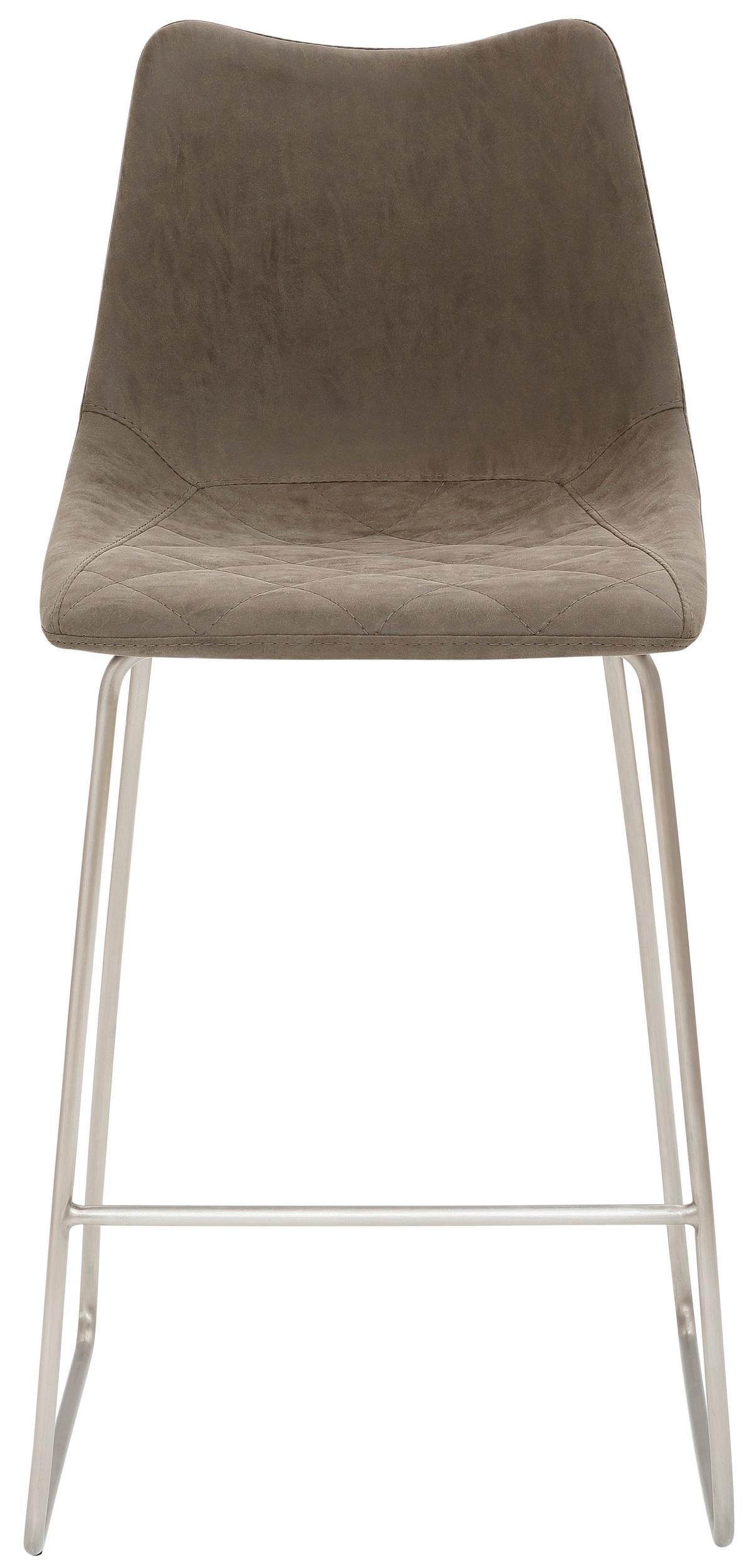 Tresenstuhl My Solo - Edelstahlfarben/Schlammfarben, KONVENTIONELL, Textil/Metall (49/99/51cm) - Livetastic