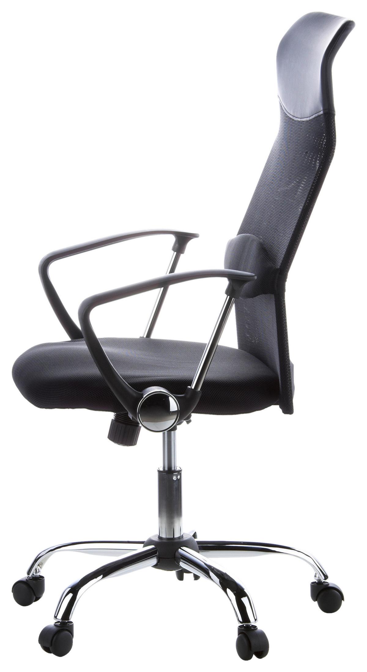 Drehstuhl Aria High Schwarz - Chromfarben/Schwarz, MODERN, Kunststoff/Textil (60/129/50cm) - MID.YOU