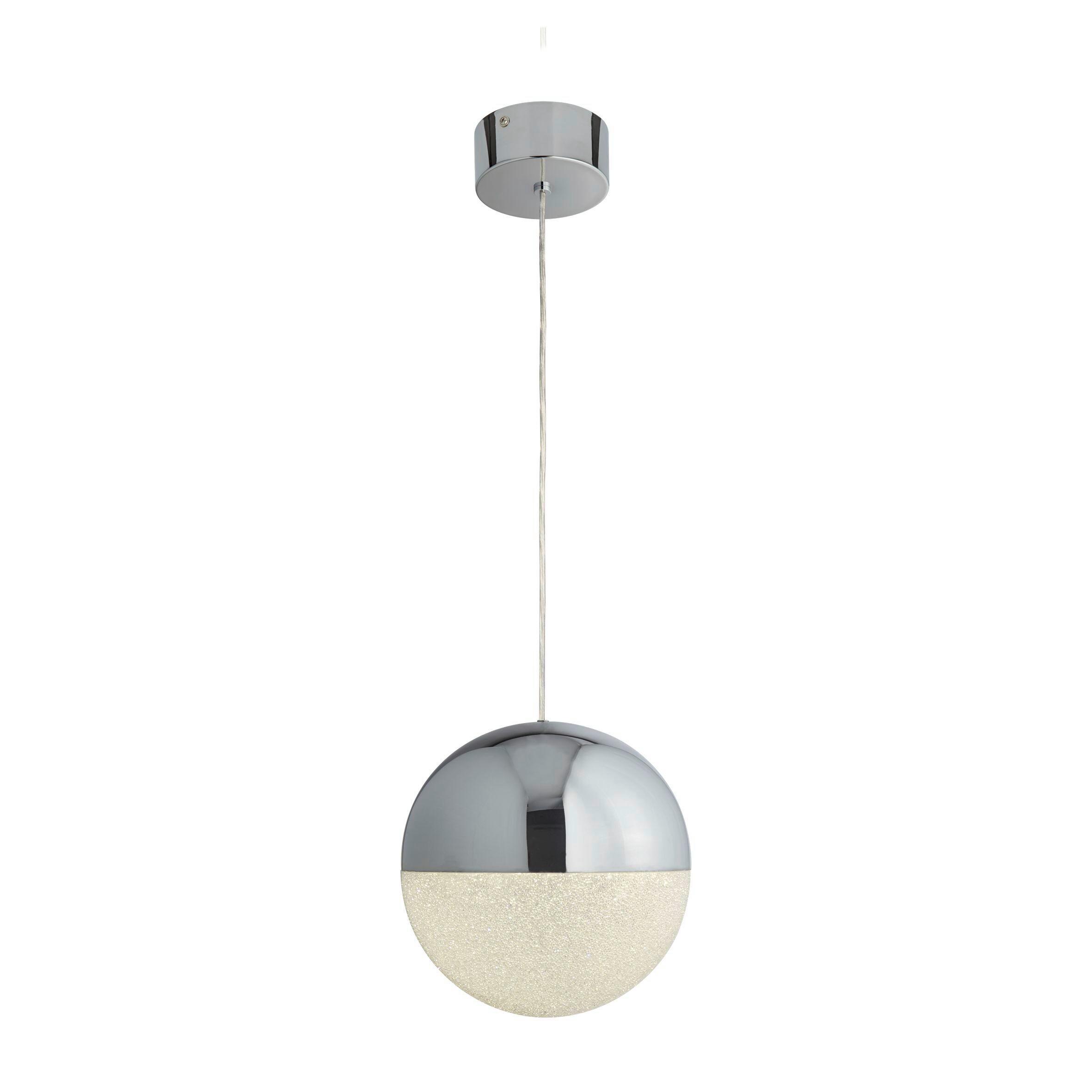 LED-Hängeleuchte 5881cc - Chromfarben, Design, Glas/Textil (25/150cm)