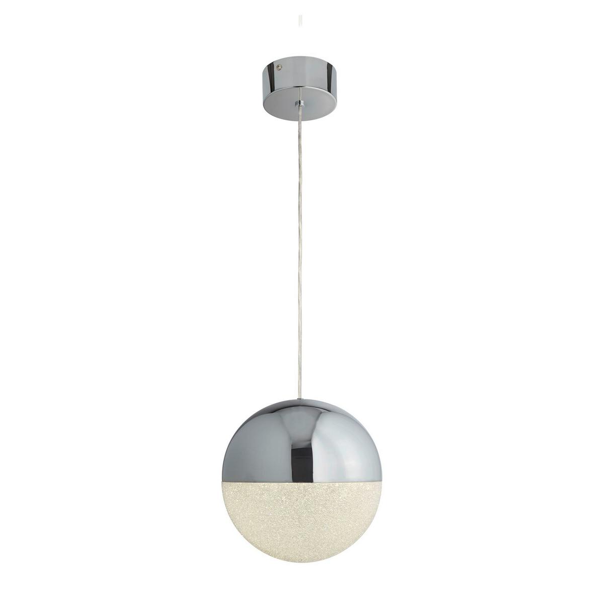 LED-Hängeleuchte 5881cc - Chromfarben, Design, Glas/Textil (25/150cm)