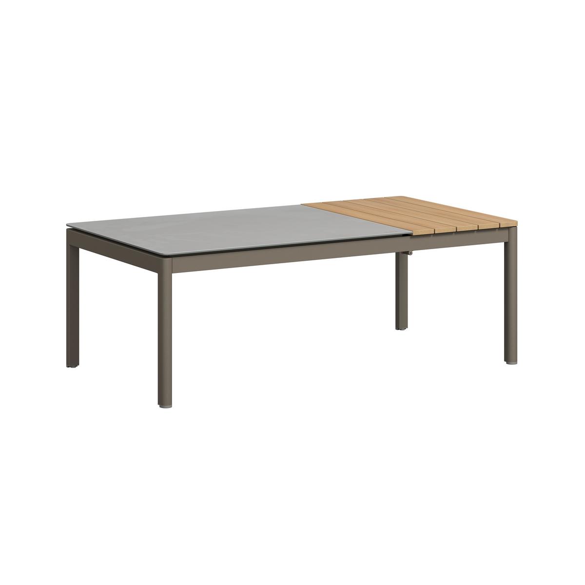 Loungegarnitur Kreta - Grau/Teakfarben, Basics, Glas/Kunststoff (228/214cm) - Beldano