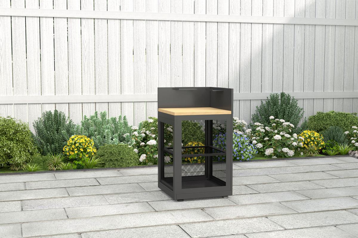 Outdoorküchenregal Eckteil Anthrazit, Stahl - Anthrazit, Basics, Metall (60/110/60cm) - Gardenson