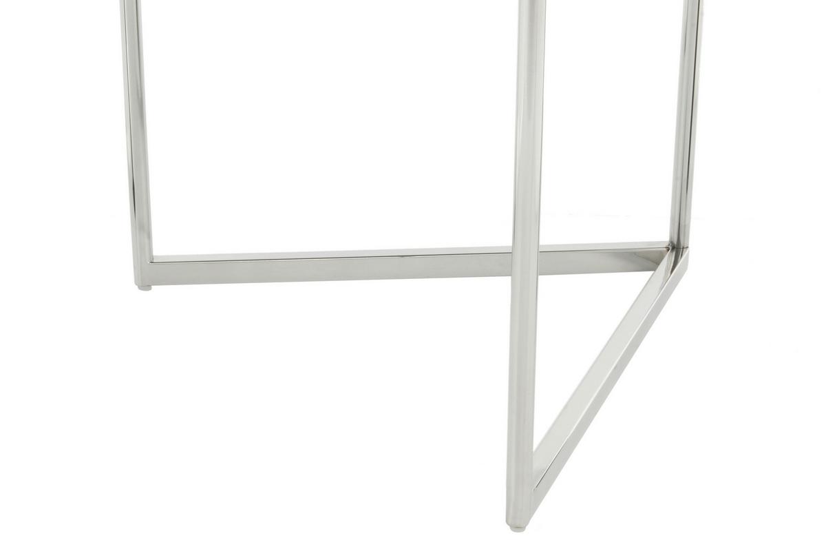 Beistelltisch Wynona 225 Schwarz/Silberfarben B: 55 cm - Roségold/Silberfarben, Design, Glas/Metall (55/50/50cm) - Kayoom