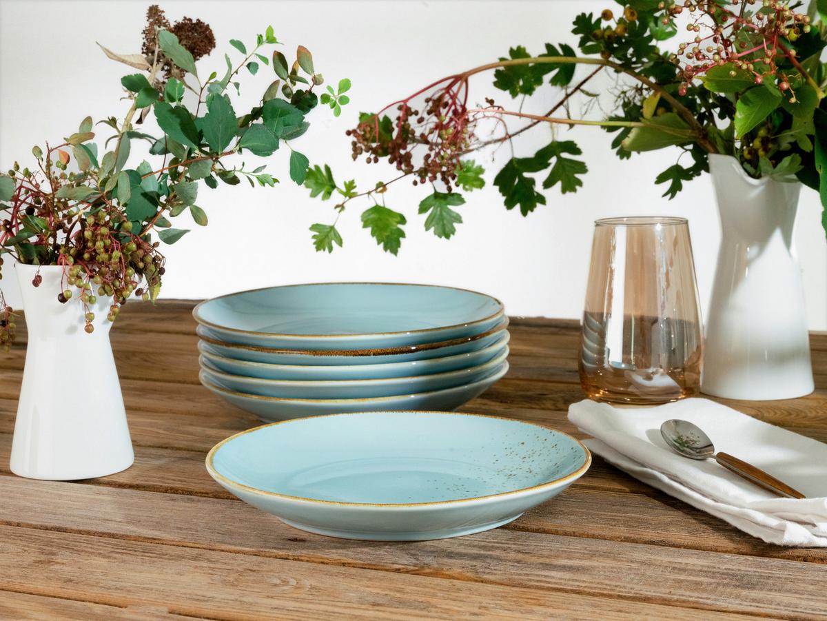 DESSERTTELLERSET 22067 NATURE COLLECTION - Pastellblau, Trend, Keramik (21cm) - Creatable