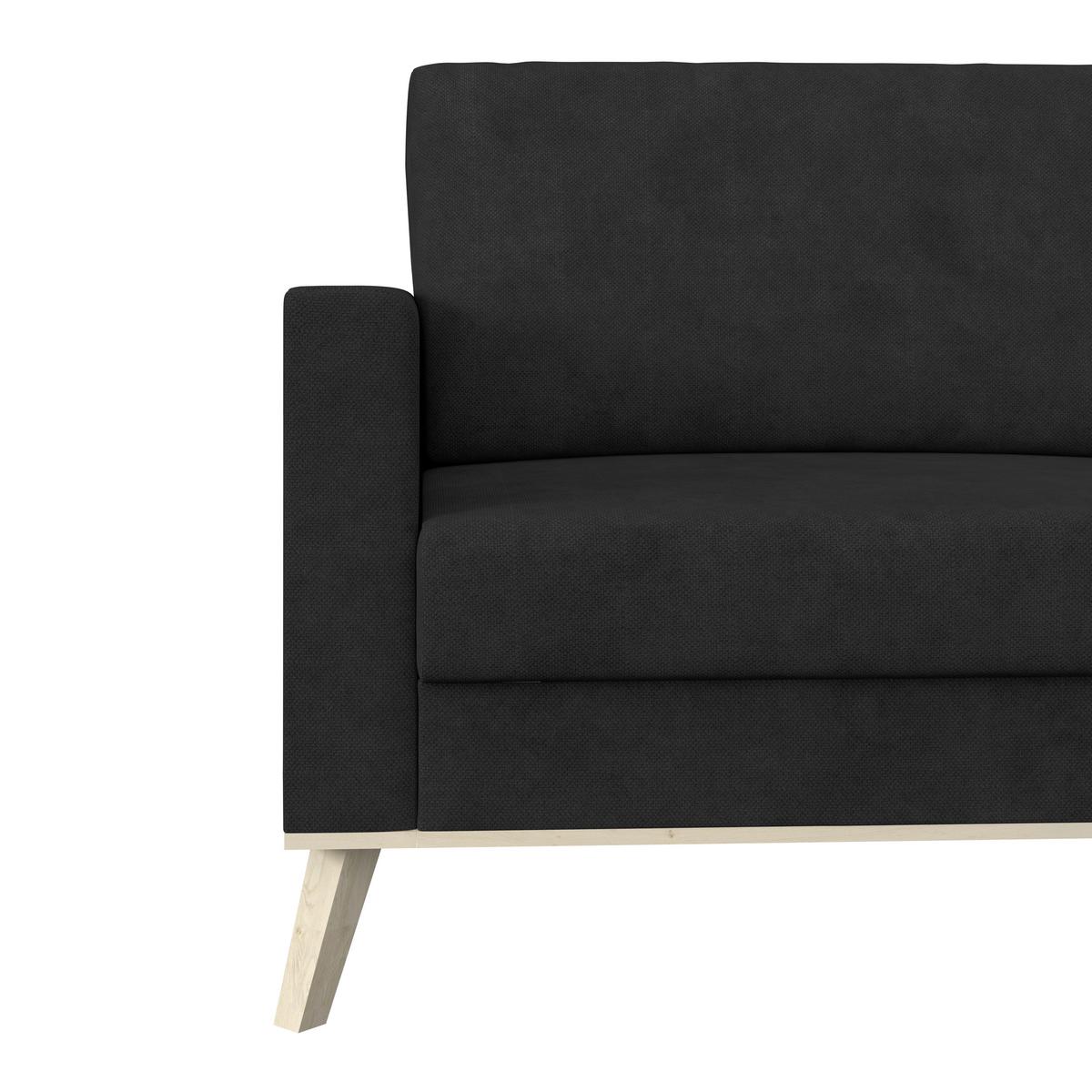 Ecksofa mit Schlaffunktion & Bettkasten Carini Anthrazit - Eichefarben/Anthrazit, Basics, Textil (222/152cm)