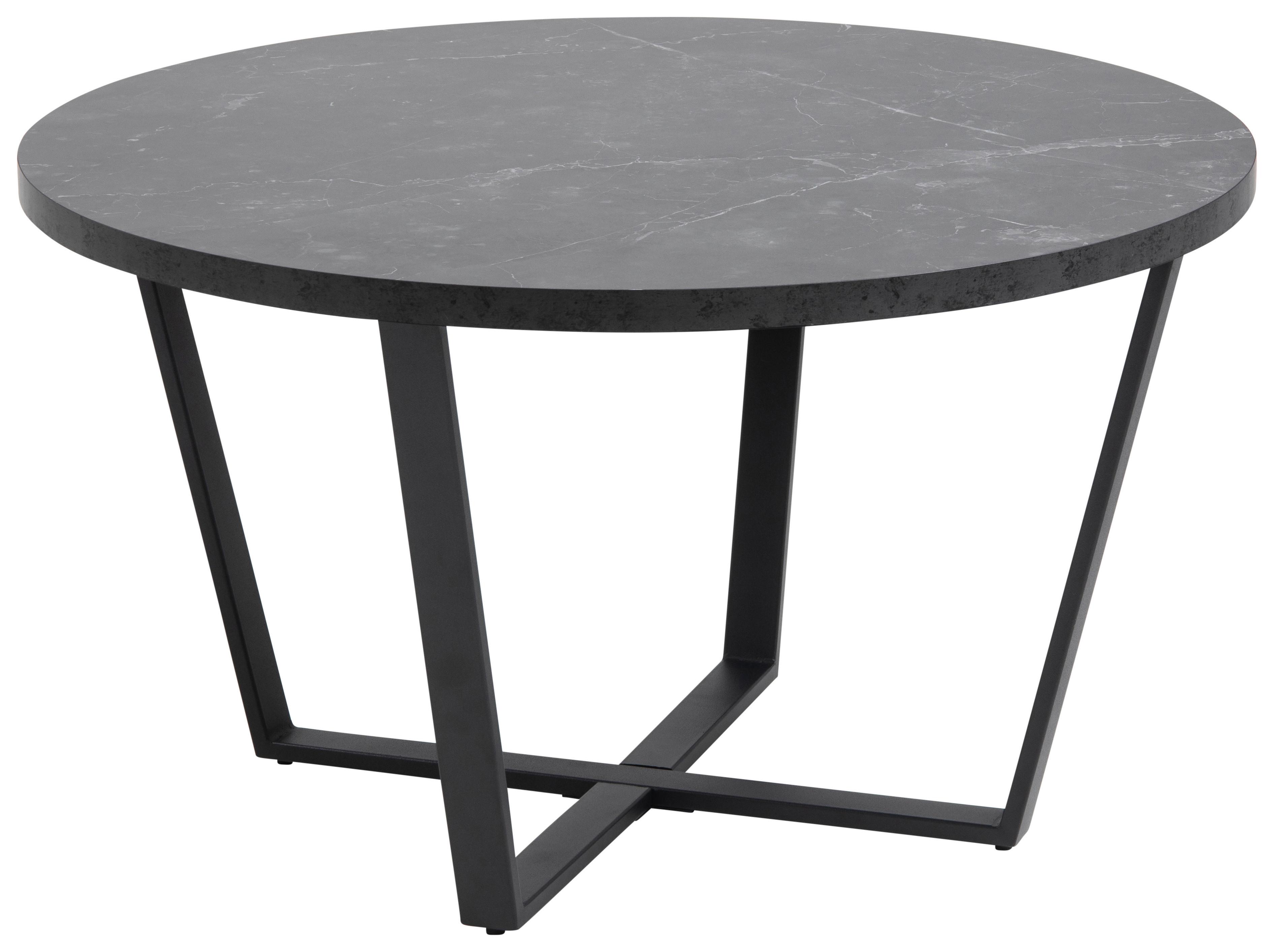 Konferenční stolek AMBLE - černá, Design, kov/kompozitní dřevo (77/77/44cm) - MID.YOU