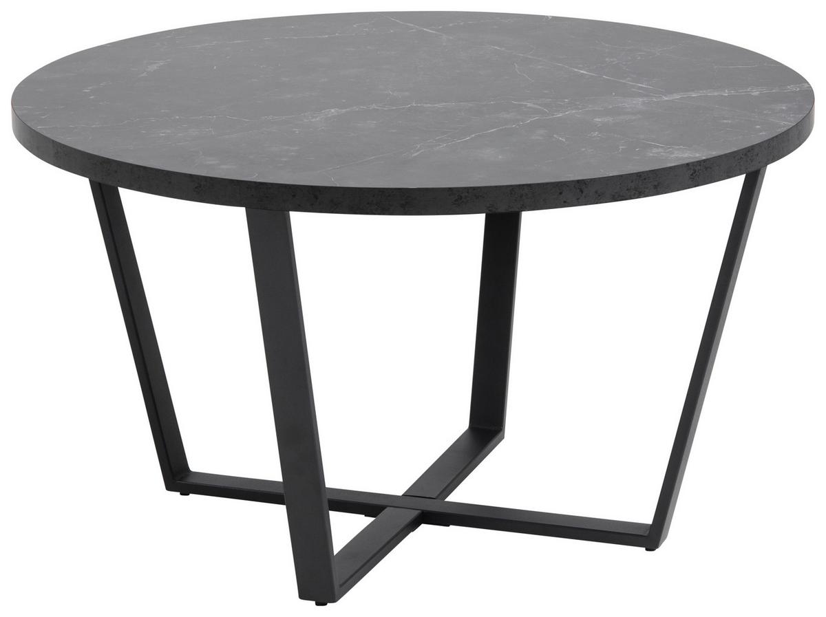 Konferenčný stolík AMBLE - čierna, Design, kov/kompozitné drevo (77/77/44cm) - MID.YOU