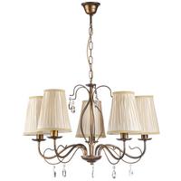 KRONLEUCHTER Cognac L: 68 cm 6W - Cognac, KONVENTIONELL, Glas/Textil (68/68/100cm)