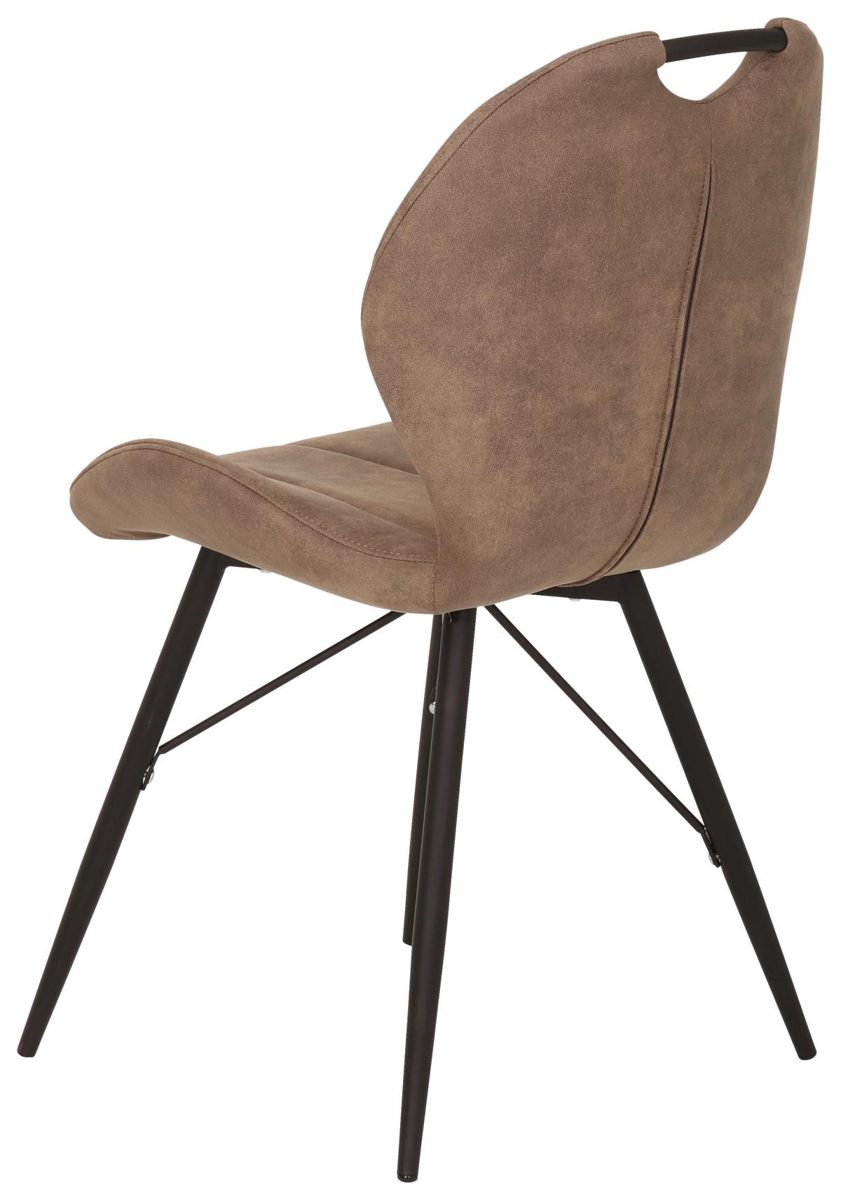 Schalenstuhl Kate S Schlammfarben 4er-Set - Schlammfarben/Schwarz, MODERN, Textil/Metall (50/86/56cm) - MID.YOU