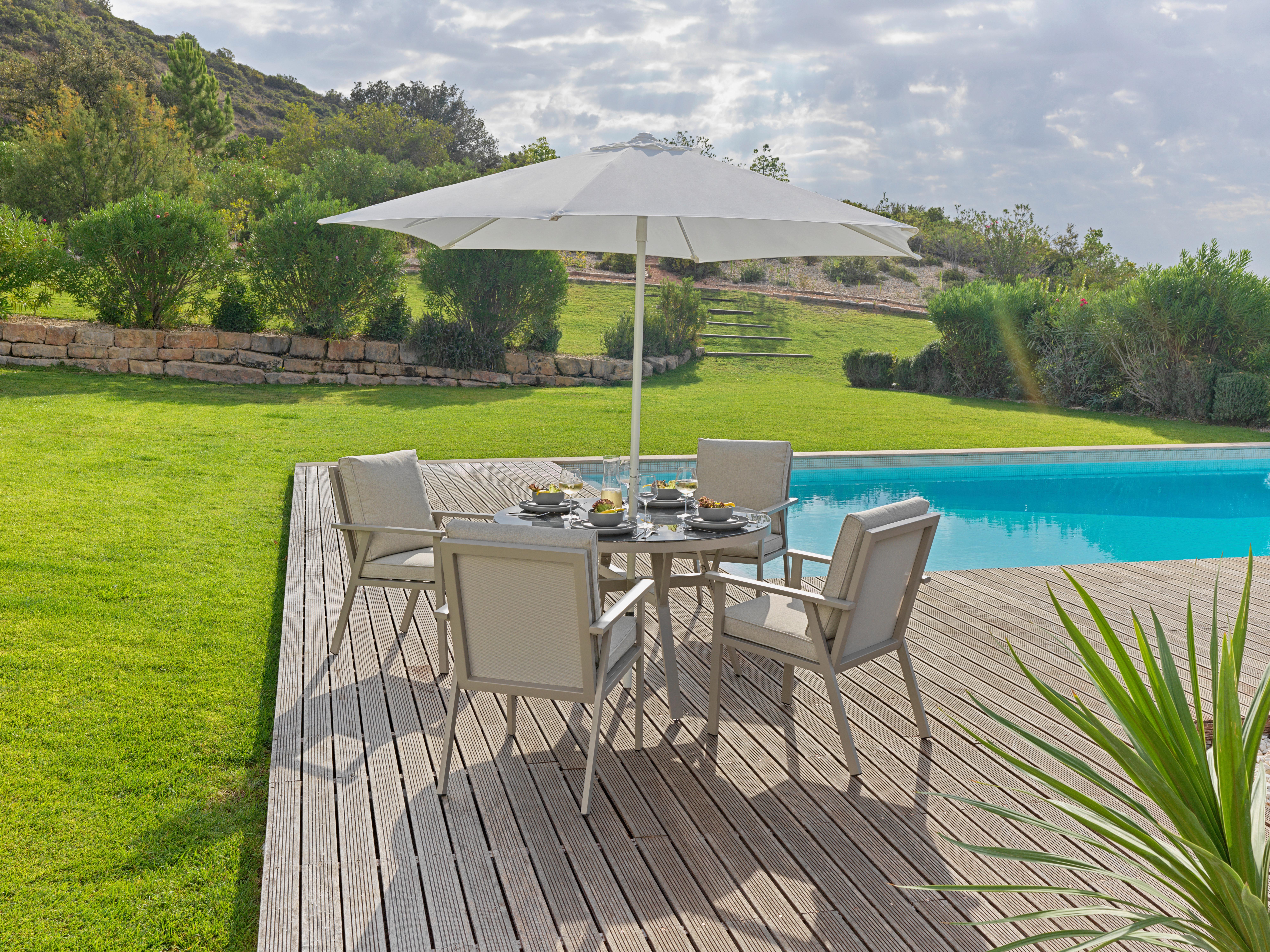 ZAHRADNÍ SESTAVA SANDRA - pískové barvy, Basics, kov/textil - Modern Living