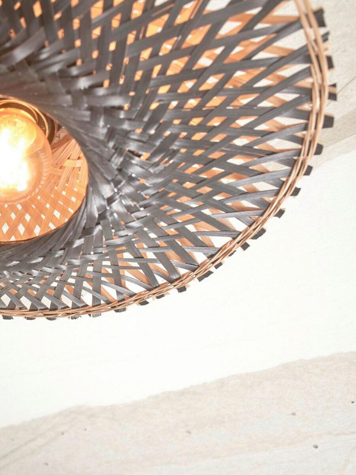 Deckenleuchte Kalimantan Naturfarben/schwarz D: 60 Cm - Schwarz/Naturfarben, Trend (60/15cm) - Good & Mojo