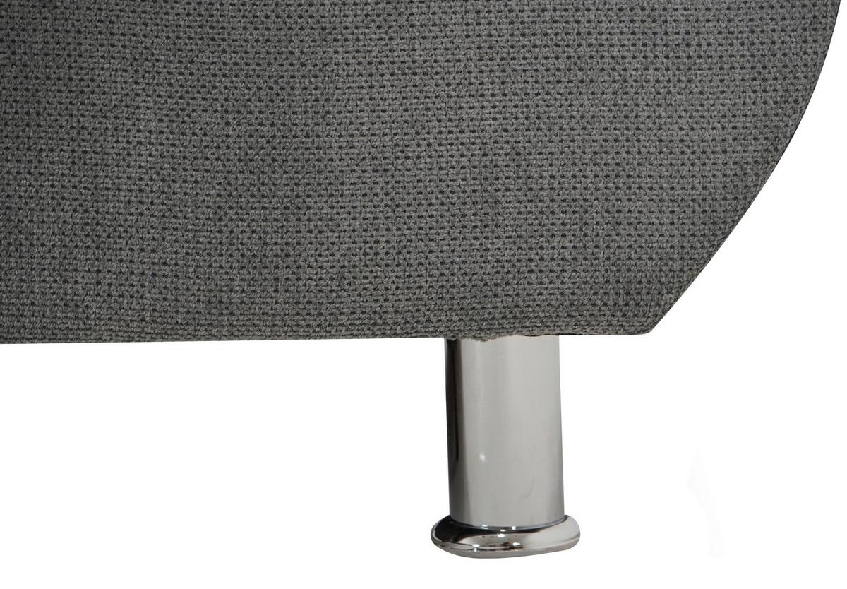 Rohová sedačka ERICE, ľavá, tmavosivá - sivá/chrómová, Design, textil/plast (198/312cm)