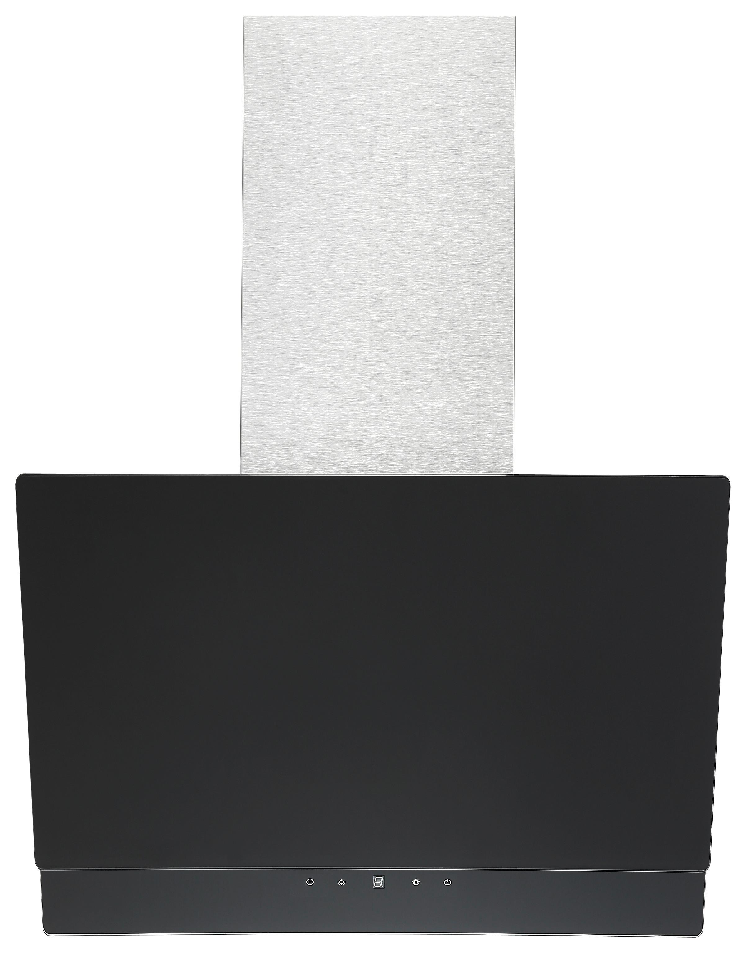 Kopffreihaube Respekta Selena Edelstahl/Glas Schwarz B: 60cm - Schwarz, Trend, Glas/Metall (60/74,3-112,3/35,1cm) - Respekta
