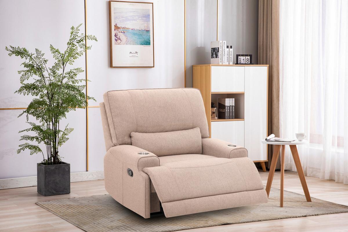 Relaxsessel Texas Mokka B: 122 Cm - Schwarz/Mokka, Basics, Holz/Textil (122/106/102cm) - MID.YOU