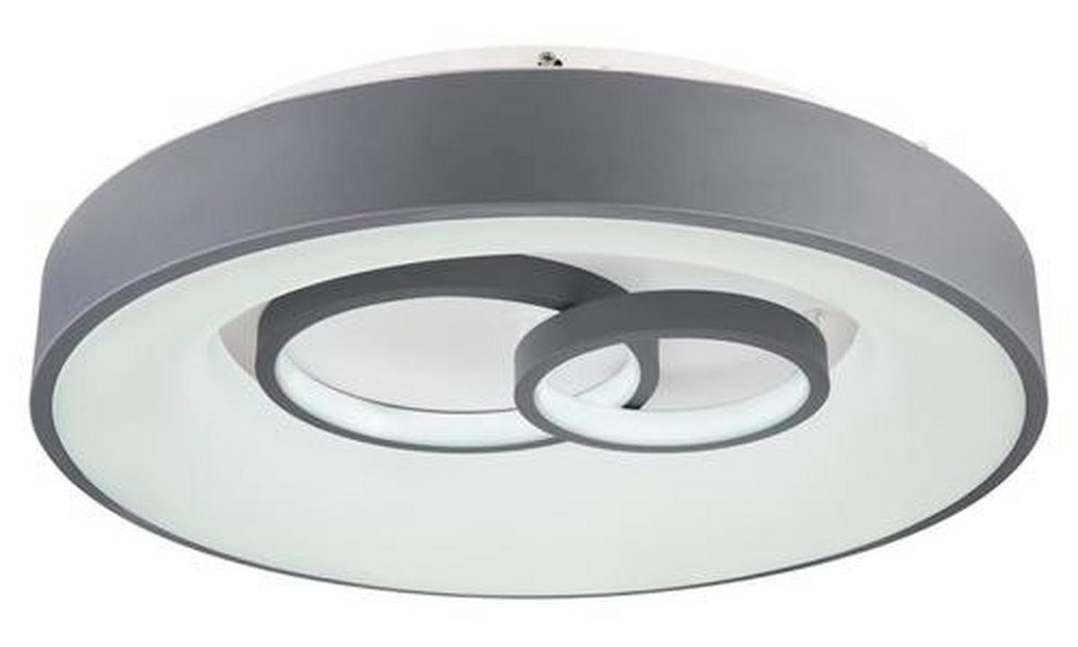 LED-Deckenleuchte Mavy Ø 48 cm mit Fernbedienung - Weiß/Grau, Basics, Kunststoff/Metall (48/10cm) - Globo