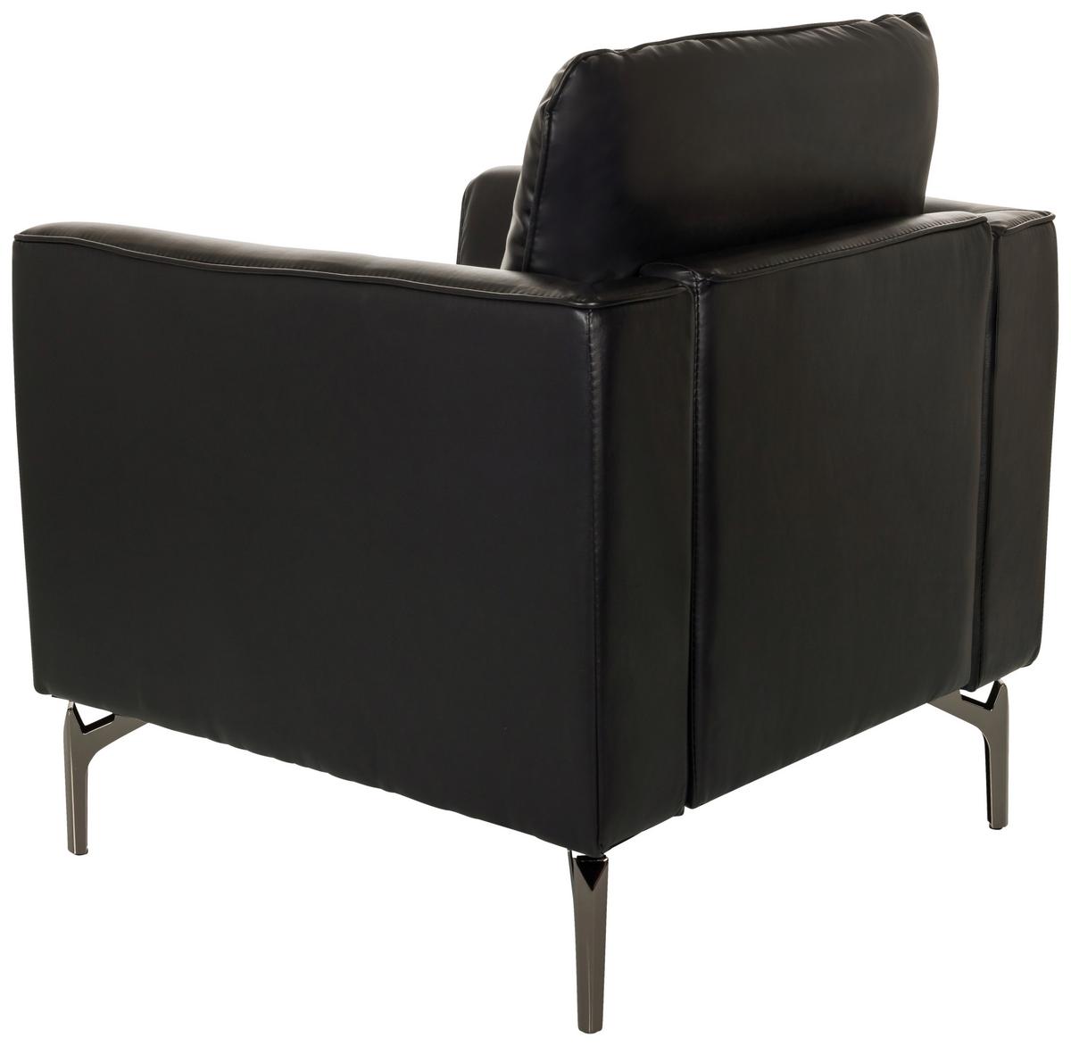 Sessel Bavero Schwarz B: 75 Cm - Schwarz, MODERN, Leder (75/65/73cm) - MID.YOU