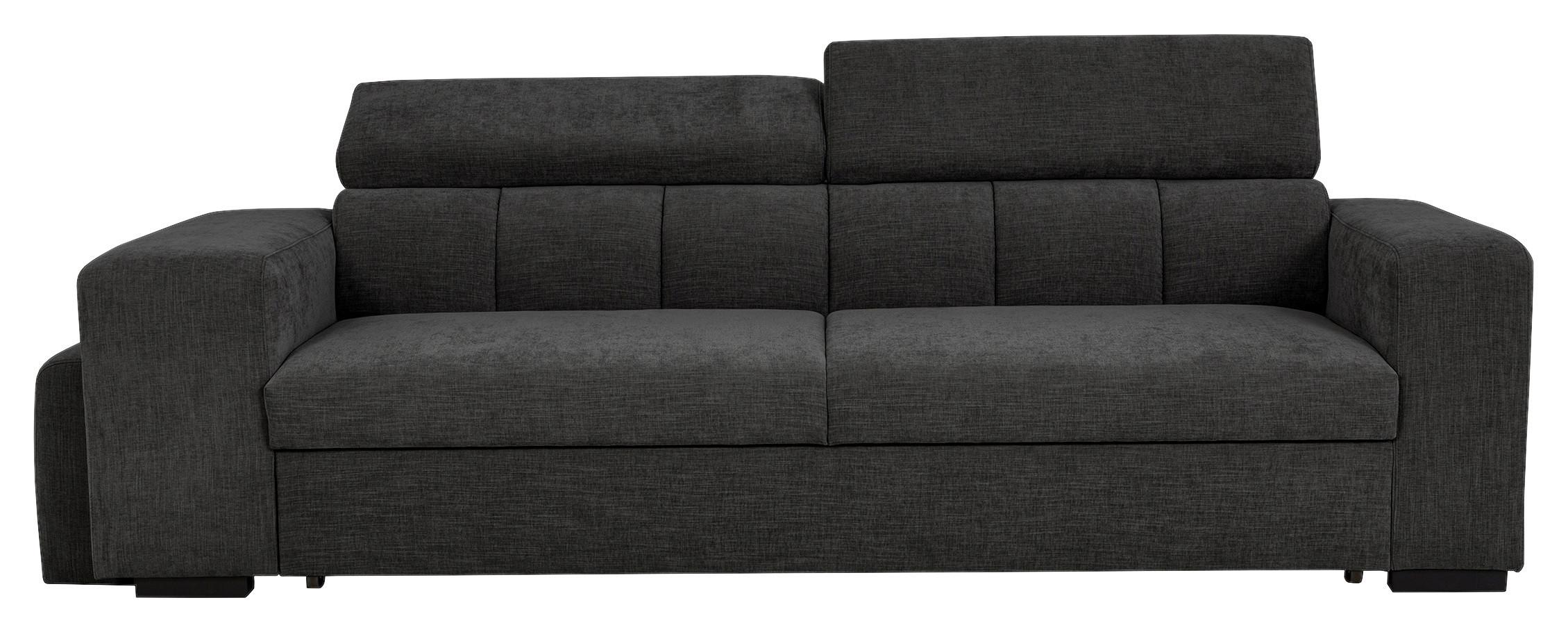 3-SitzerSofa m. Schlaffunktion Sirius S schwarz, B: 251cm - Schwarz, KONVENTIONELL, Holz/Holzwerkstoff (251/96/100cm)