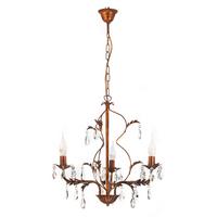 Kristall-Hängeleuchte 4670/3 Teresa - Bronzefarben, KONVENTIONELL, Glas/Metall (40/100cm)