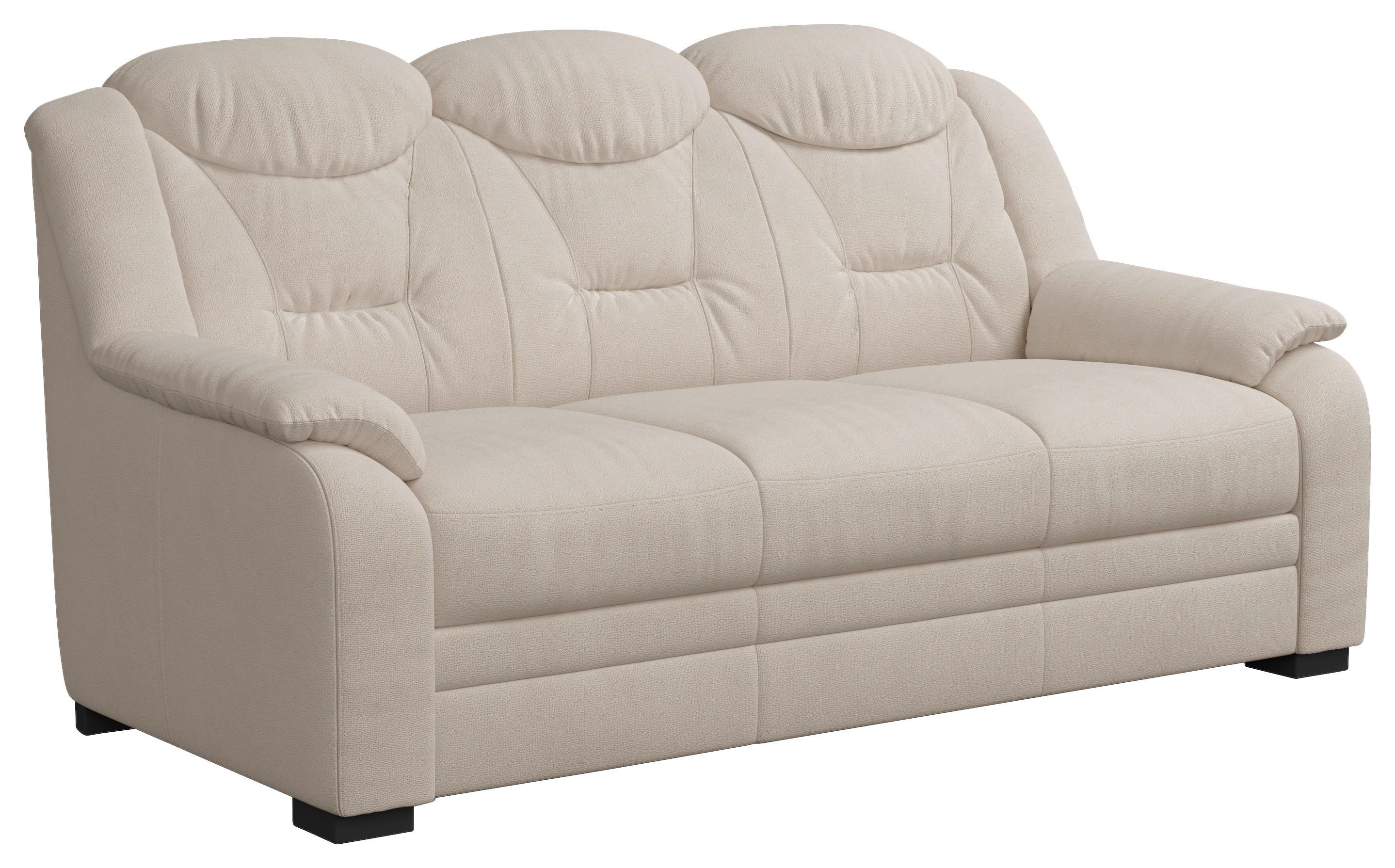 3-Sitzer-Sofa Marcus Beige B: 189 cm - Beige/Schwarz, Basics, Textil (189/99/99cm) - MID.YOU